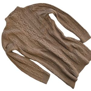 JEANNE PIERRE TUNIC SWEATER WITH MOCK TURTLENECK IN BROWN SIZE MEDIUM